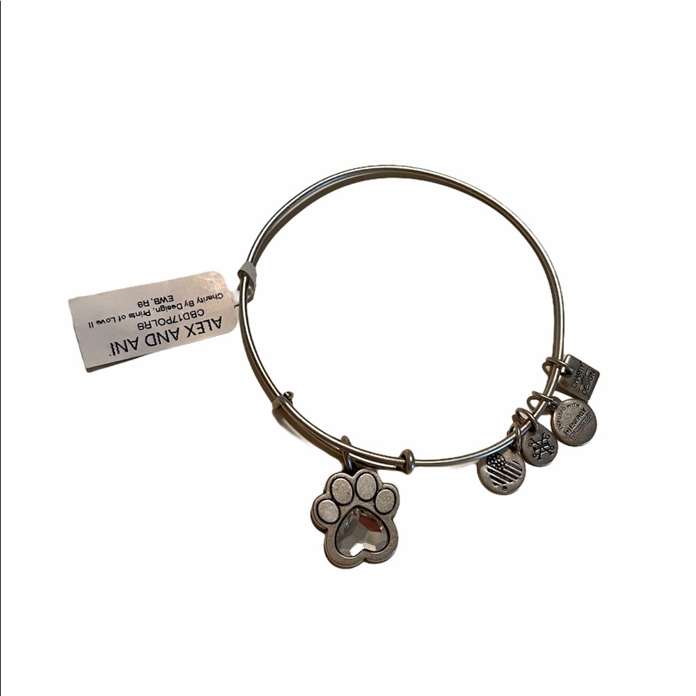 Alex and Ani Prints of Love II Silver Tone Bangle, NWT